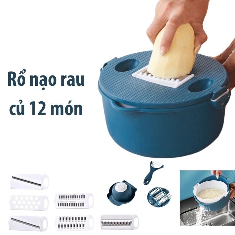 Nạo Rau Củ Quả Đa Năng 3 Trong 1 Kèm Rổ Đựng Hoa Quả