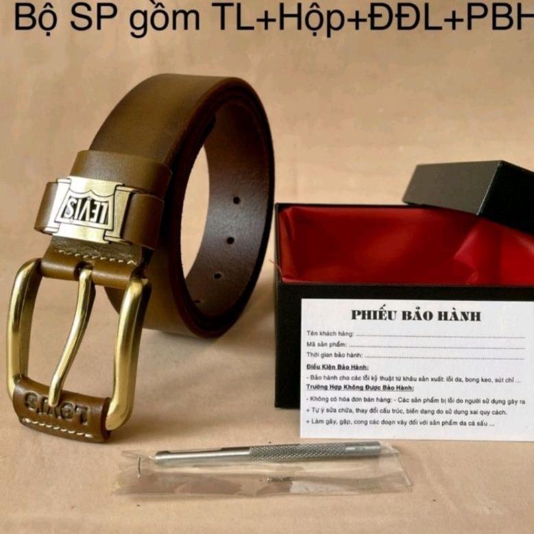 Thắt Lưng Nam Tuấn Minh TM811-04 Dây Nịt nam Da Bò Nguyên Tắm Khóa Đồng bản Rộng 3.8cm Đủ Ba Màu Đen, Nâu, Nâu Bò