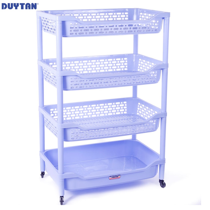 Kệ lớn nhựa Duy Tân 4 ngăn có bánh xe - 56334 - Giao màu ngẫu nhiên - Hàng chính hãng
