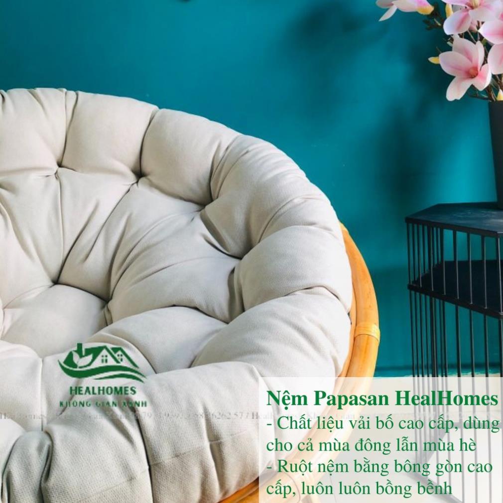 Ghế lười thư giãn Papasan 1m2 mây phòng ngủ cho bé, decor ban công nằm thư giãn, trang trí phòng khách vip / HealHomes