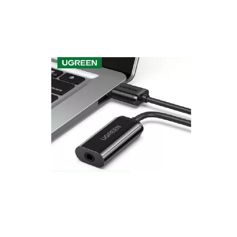 Ugreen UG10330US206TK Black Usb To 3.5Mm External Stereo Sound Adapter - HÀNG CHÍNH HÃNG