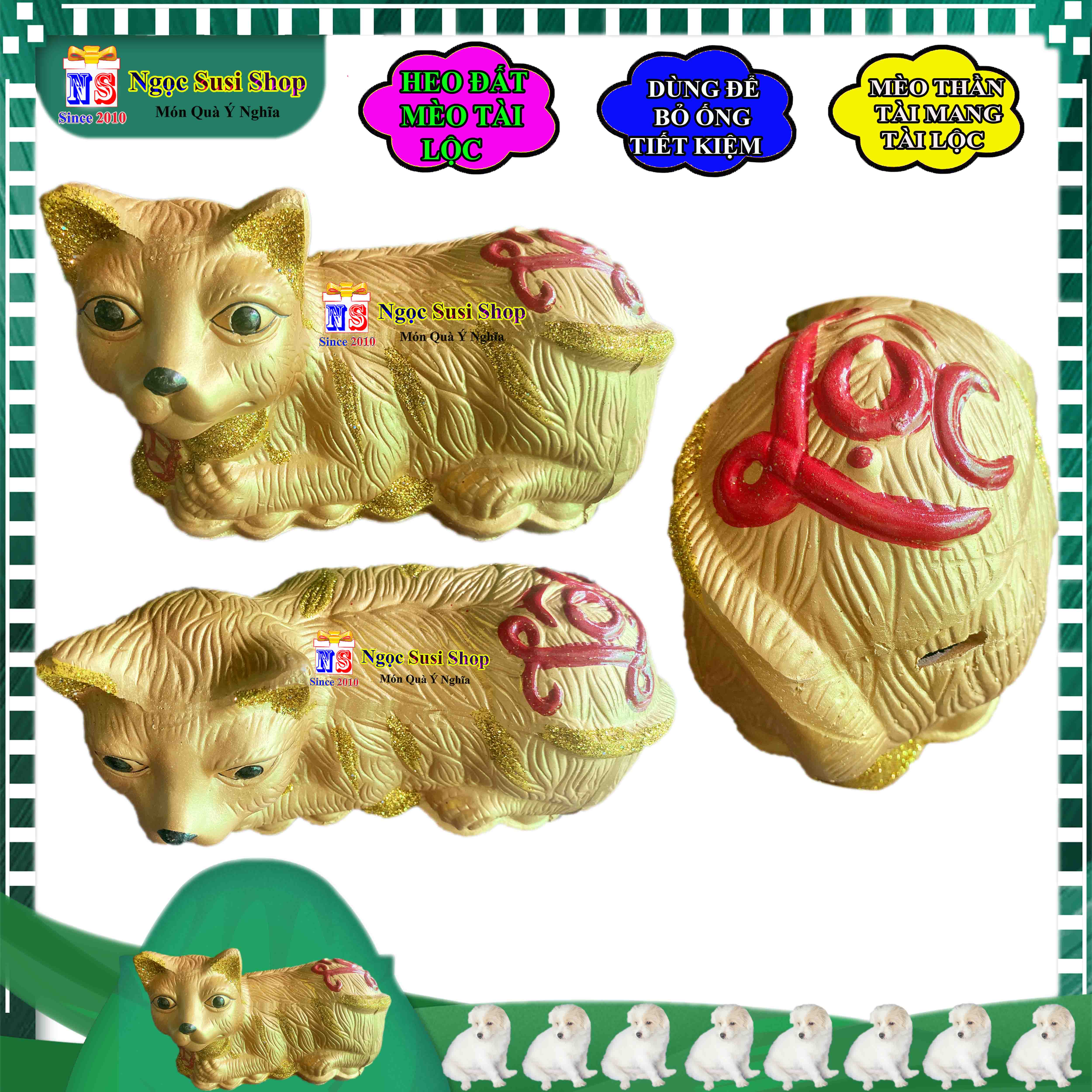 CON MÈO THẦN TÀI MAY MẮN TÀI LỘC DÙNG BỎ ỐNG TIẾT KIỆM ĐỂ DÀNH - HEO ĐẤT TIẾT KIỆM HÌNH CON MÈO