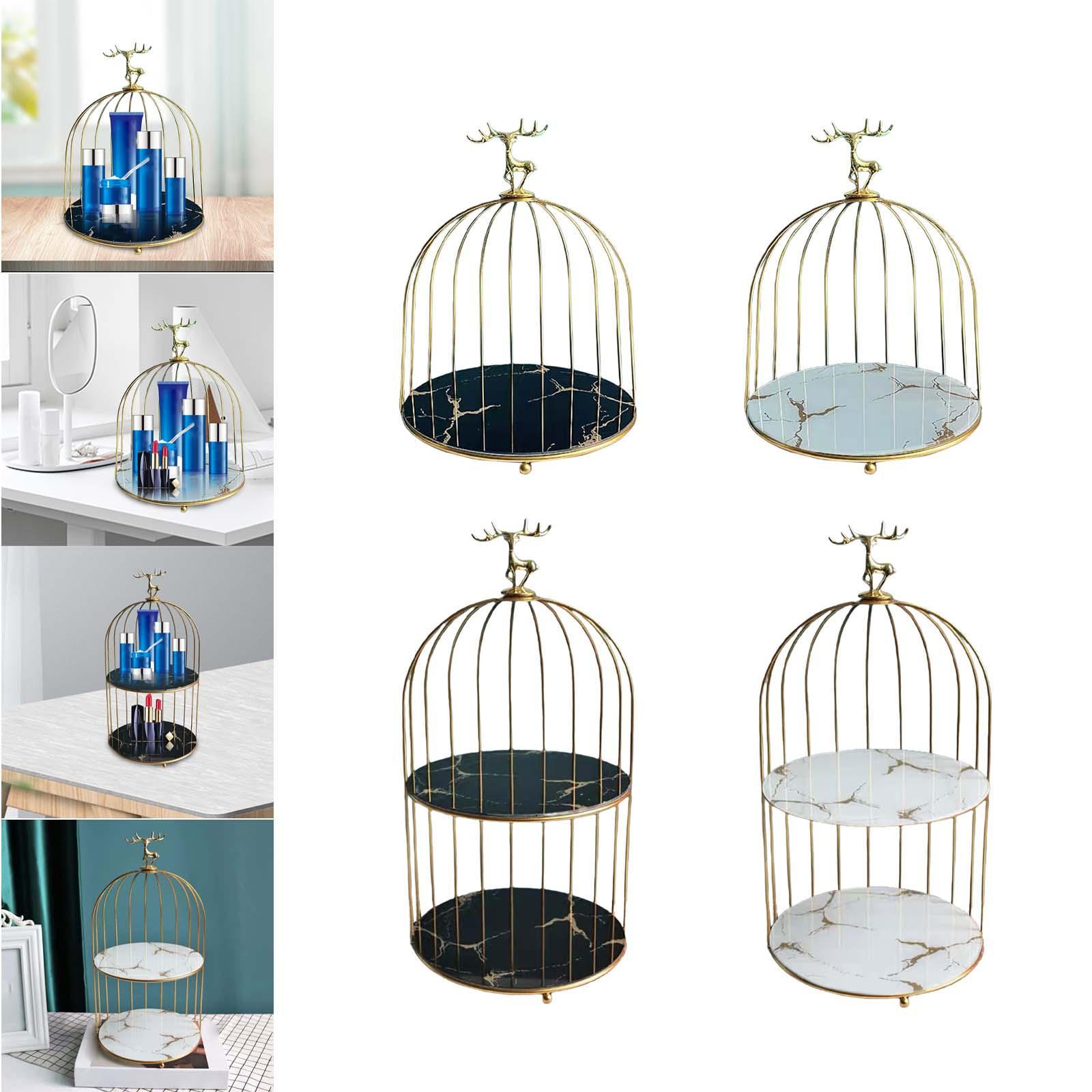 Bird Cage Cosmetic Storage Rack Dresser Makeup Organizer Shelf