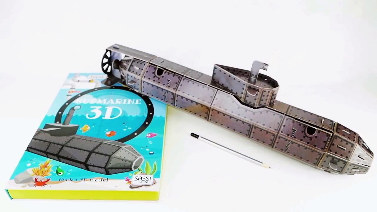 BỘ LĂP RÁP MÔ HÌNH GIẤY 3D TẦU NGẦM CỦA HÃNG SASSI JUNIOR 3D MODELING SUBMARINE