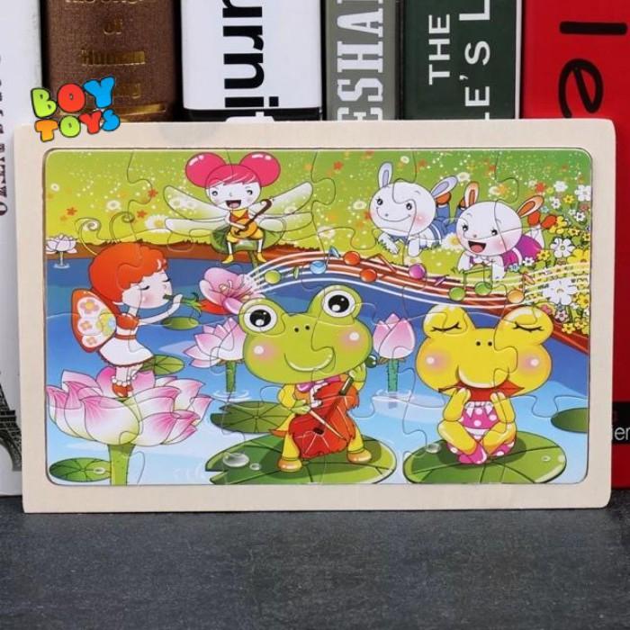 Đồ chơi giáo dục tranh ghép hình Puzzle 24 miếng ghép gỗ phát triển trí tuệ cho bé vừa học vừa chơi