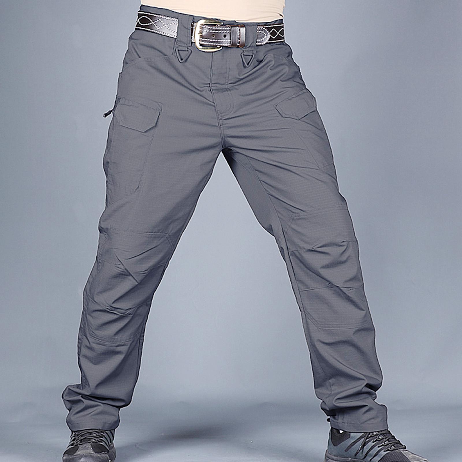 Streetwear Casual Jogger Cargo Pants  Hiking Trousers Outdoor Gray_S