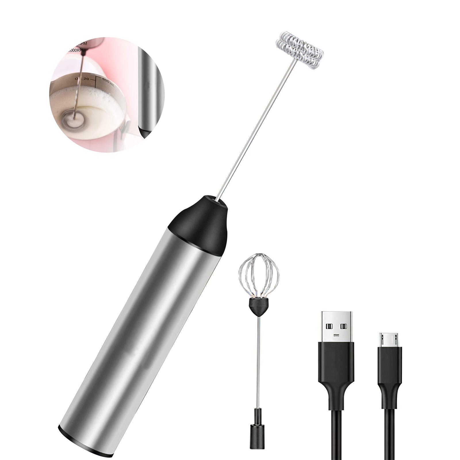 Điện Bọt Sữa Trứng Be Bếp Uống Sữa Rửa Mặt Foamer Đánh Trộn Khuấy Sạc USB Cà Phê Kem Đánh Frothy Pha Trộn Cỏ Roi Ngựa