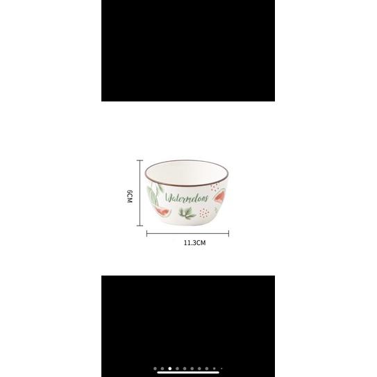 Bát Sứ Đĩa Sứ Set Đồ Ăn Hoạ Tiết Dưa Hấu Cực Bắt Mắt