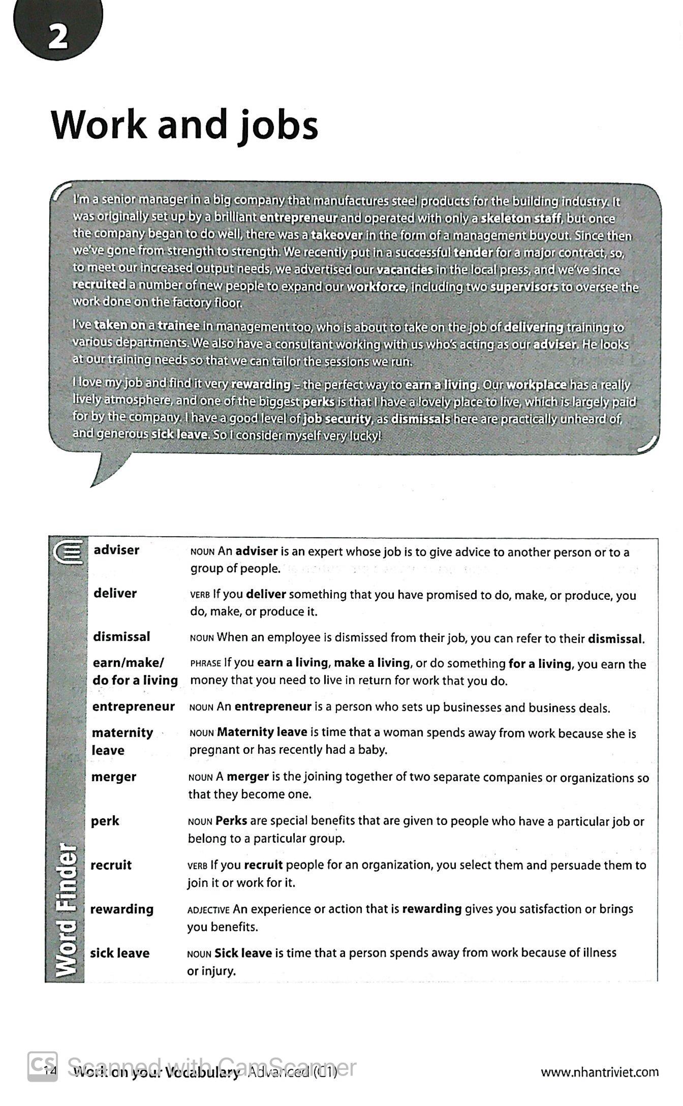 Sách Collins Work On Your Vocabulary - Advanced C1