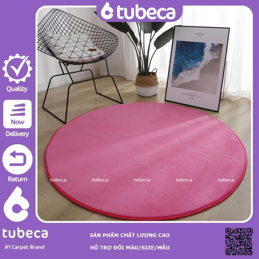 Thảm NHUNG nỉ tròn cao cấp trải sàn | Màu Hồng Đậm | 80cm và 1m | TUBECA