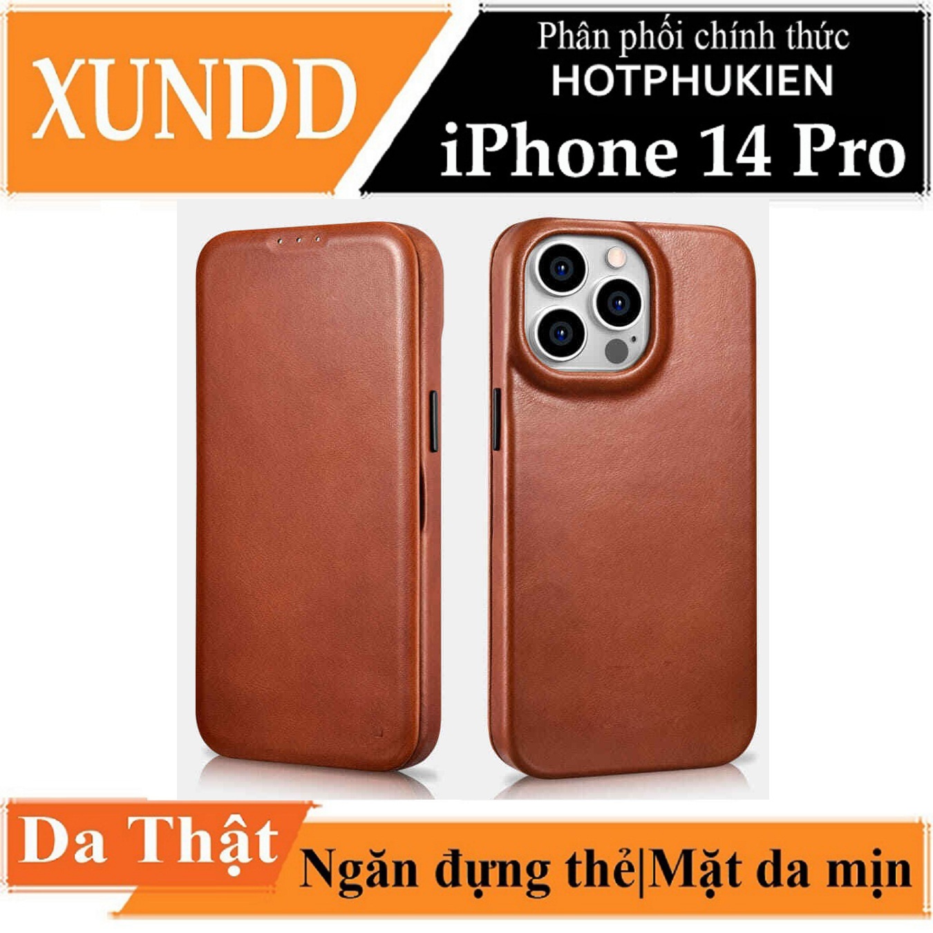 Bao da thể thao chống sốc dành cho iPhone 14 Pro  hiệu XUNDD Gra Series có ngăn đựng thẻ Card ATM visit cao cấp Bảo vệ toàn diện 360 độ, Smartsleep thông minh - hàng nhập khẩu
