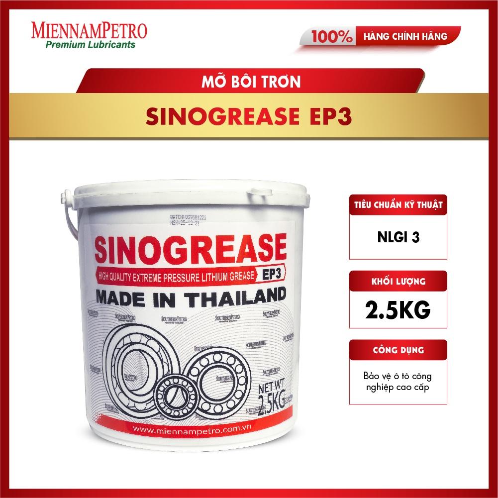 Mỡ Bôi Trơn MiennamPetro Sinogrease EP3 NLGI 3 2,5KG Bảo Vệ Ô Tô Công Nghiệp Cao Cấp