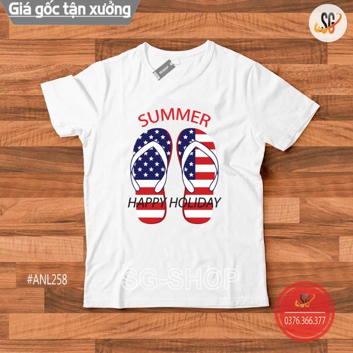 Áo Thun Đôi Dép Mỹ Summer - Thun Cotton ANL258