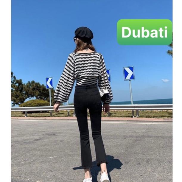 QUẦN JEAN NỮ CHẤT BÒ CO GIÃN ỐNG LOE LƯNG CAO NÂNG MÔNG SANG CHẢNH HOT TREND HÀN QUỐC- DB 222- DUBATI FASHION
