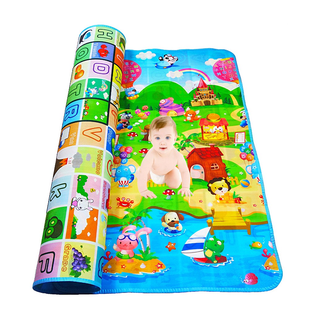 Thảm Xốp 2 Mặt Cho Bé Vui Chơi Thỏa Thích, Chất Liệu An Toàn, Không Mùi Độc Hại - TẶNG 1 gấu mini