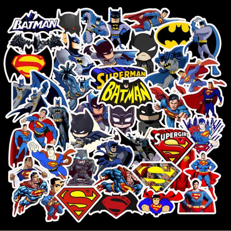 Sticker dán cao cấp chủ đề SIÊU ANH HÙNG BATMAN - SUPERMAN MS #2