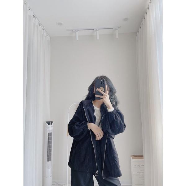 Áo khoác nỉ da lộn có mũ by samhyewear