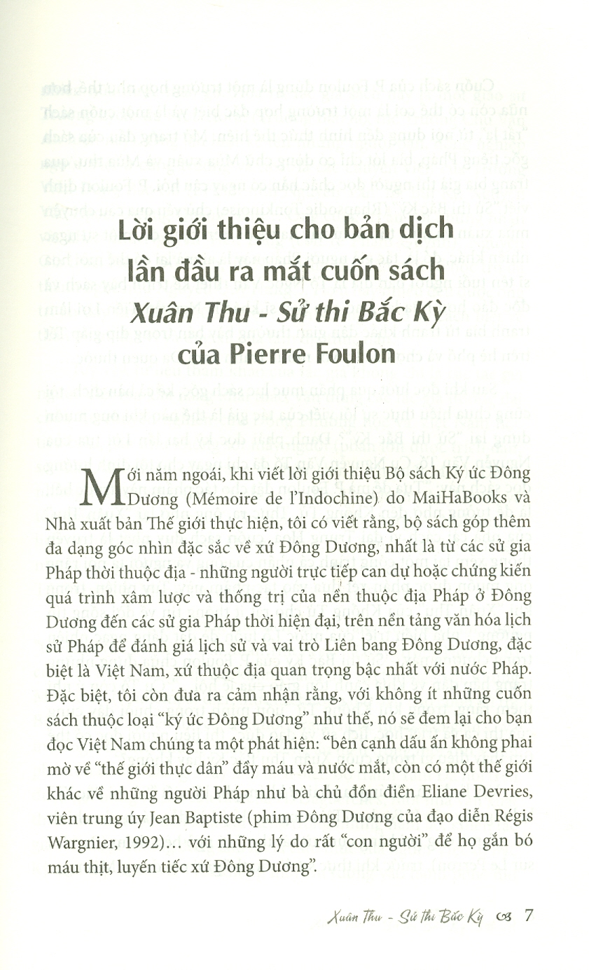 XUÂN THU SỬ THI BẮC KỲ - Pierre Foulon - Phan Tín Dụng dịch – Maihabooks