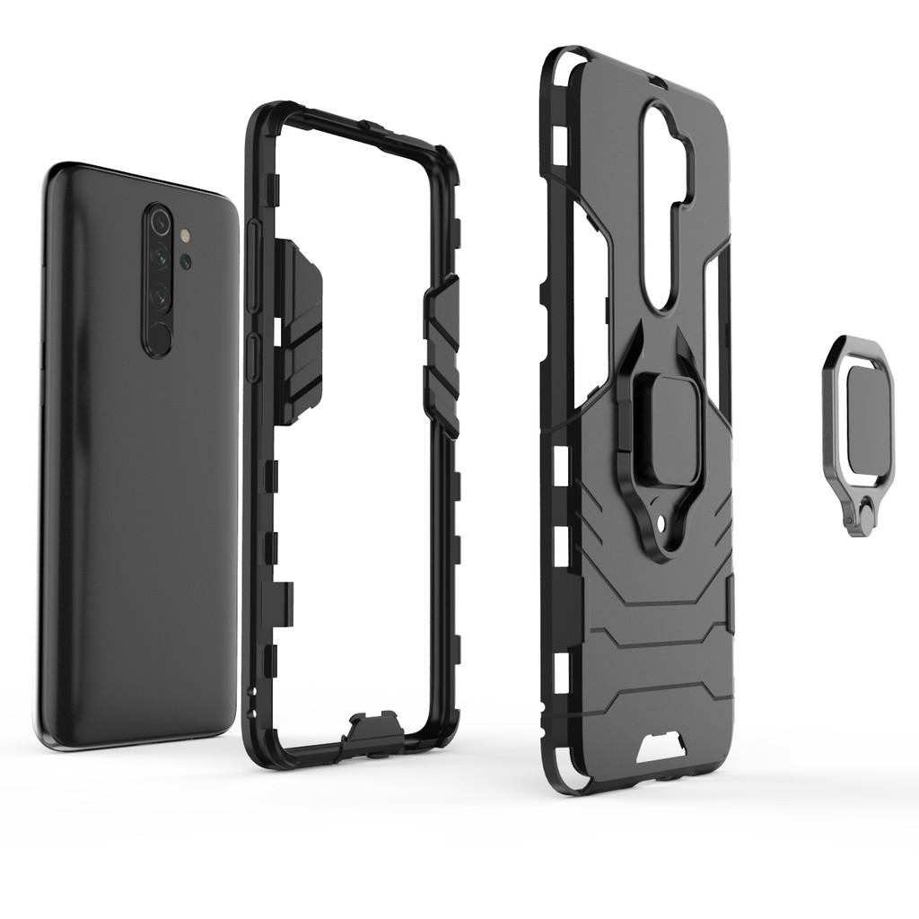 Ốp lưng cho Xiaomi Redmi Note 8 Pro iron man chống sốc kèm nhẫn xoay chống xem video bảo vệ camera