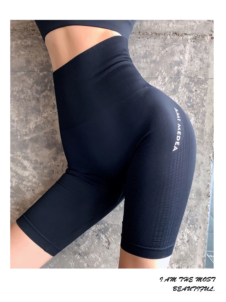 Quần Short Nữ Tập Gym Yoga Nữ Lưng Cao, Nâng Mông, Vải Dệt Kim Cao Cấp Siêu Co Giãn