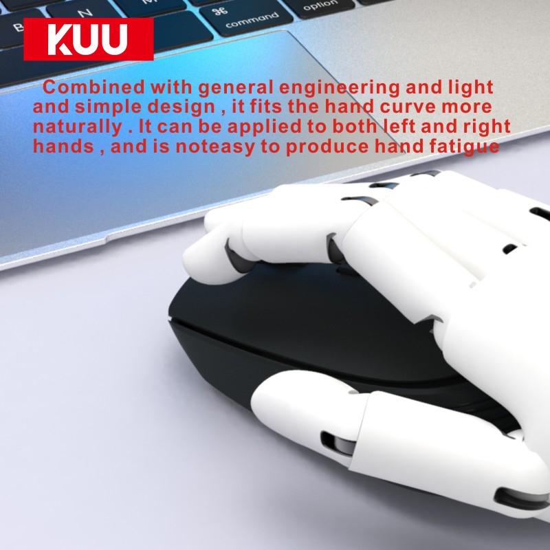 KUKU Chuột Không Dây Cho Máy Tính Laptop Pro Game 4 Nút 1600DPI Bật Lửa Thiết Im Lặng Xách Tay Bluetooth