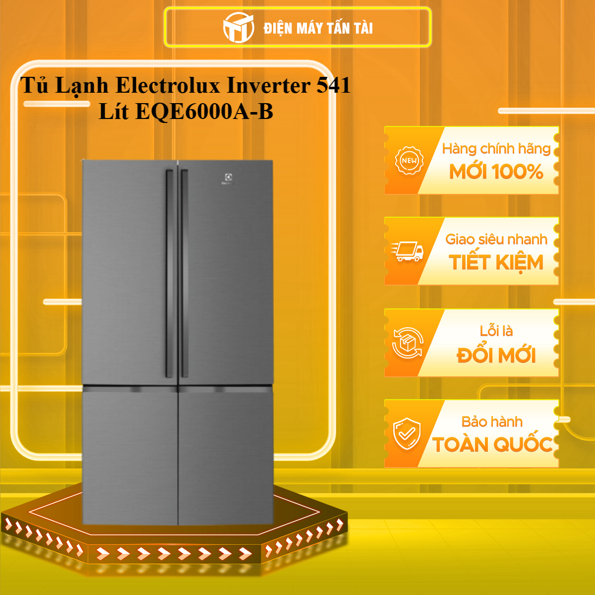 Tủ lạnh Inverter Electrolux 541 lít EQE6000A-B - Hàng chính hãng (chỉ giao HCM)