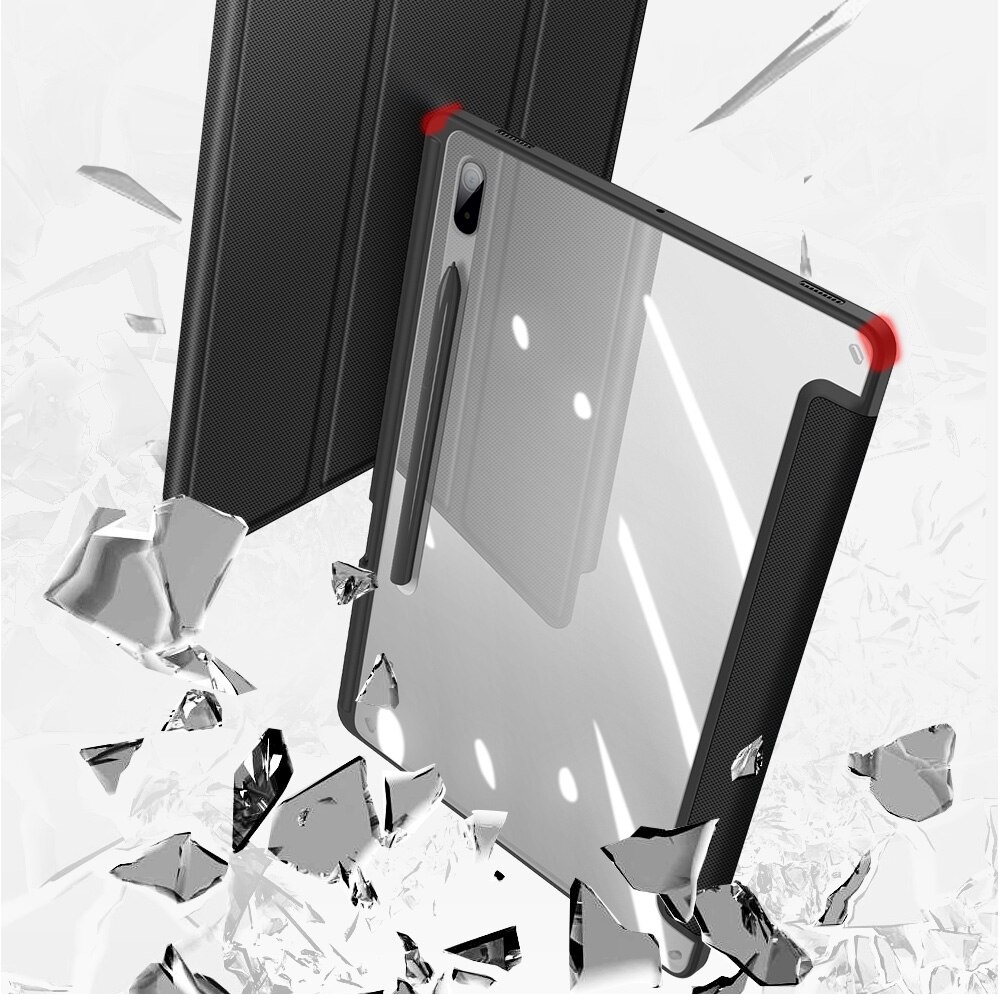 Bao Da Chính Hãng Dux Ducis TOBY Cho Samsung Galaxy Tab S8 Lưng Trong Suốt Không Ố Vàng, Có Ngăn Đựng Bút - Hàng Chính Hãng