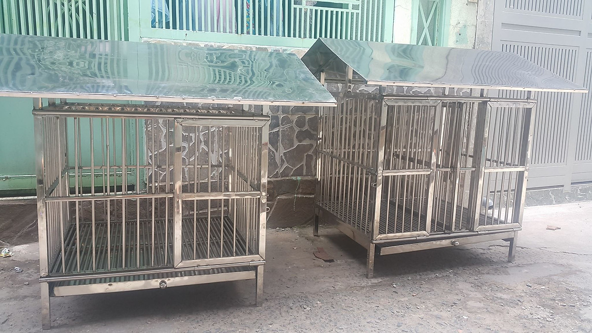 Chuồng chó Inox Juno Sofa KT có mái che