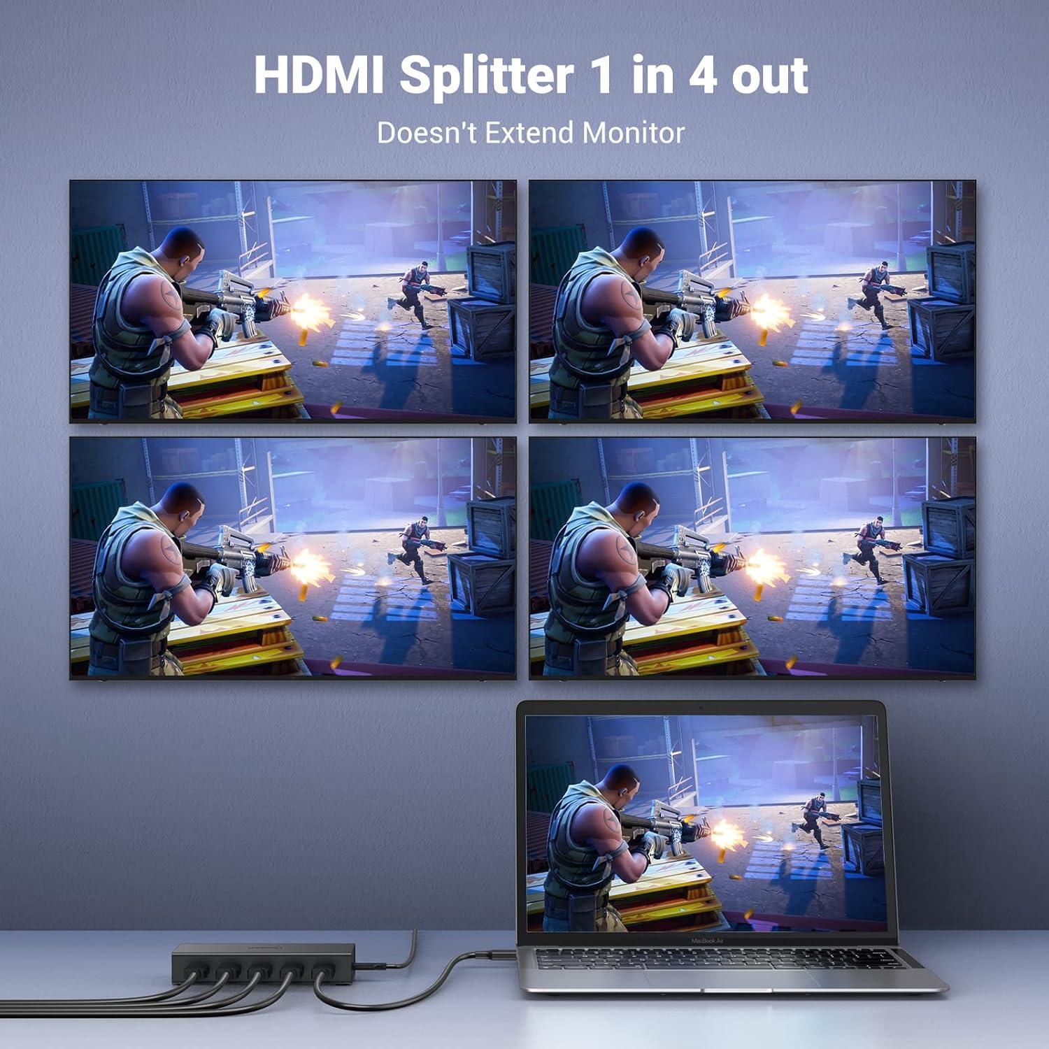 Ugreen UG90514CM570TK 4K60HZ HDMI Splitter v2.0 bộ chia 1 vào 4 ra 1 in 4 Out - HÀNG CHÍNH HÃNG