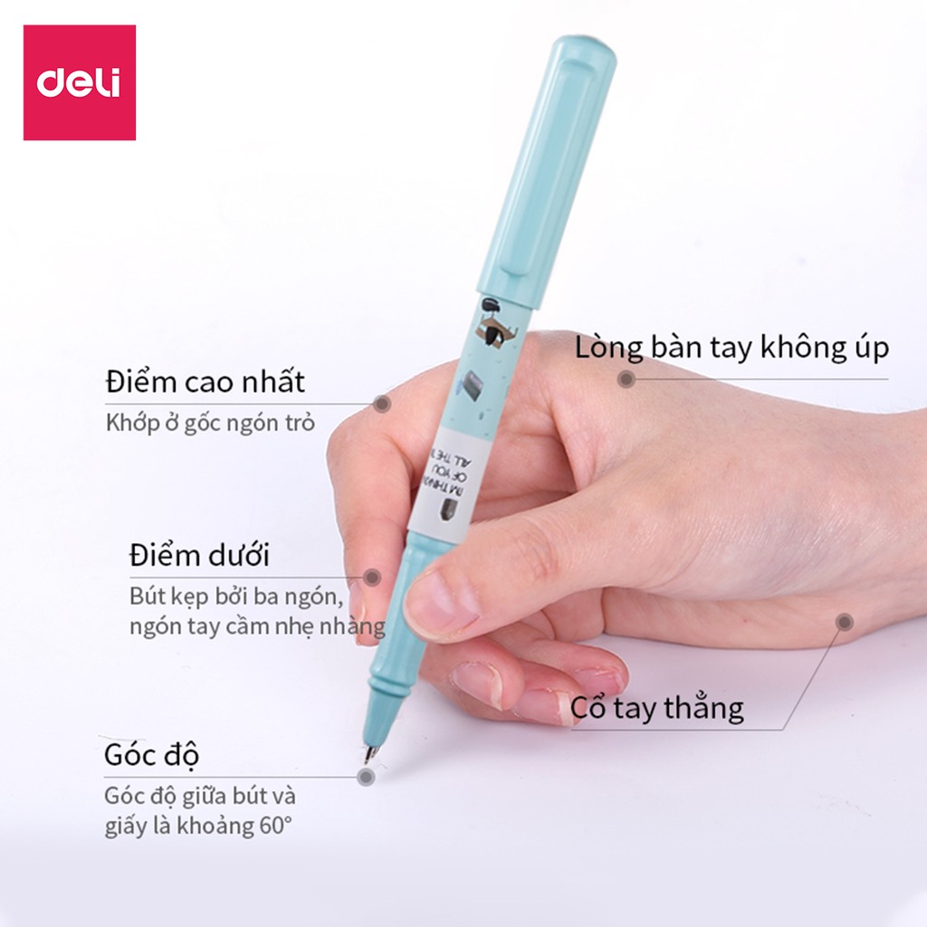 Bút máy học sinh Deli - Họa tiết đáng yêu - Màu ngẫu nhiên - A919