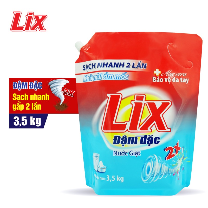 COMBO 2 Túi nước giặt Lix đậm đặc hương hoa (2 túi x 3.5kg) NG350