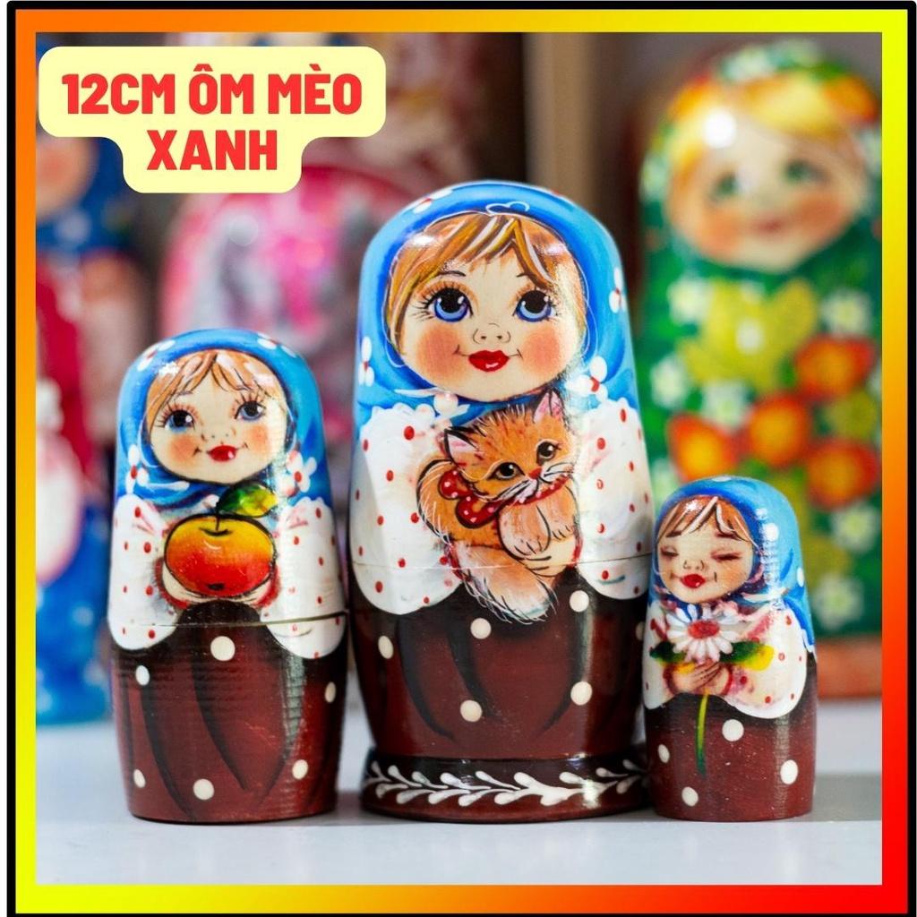 (CỰC DỄ THƯƠNG) CÁC BỘ BÚP BÊ NGA MATRYOSHKA 3 LỚP CỠ NHỎ QUÀ LƯU NIỆM NGA CỰC ĐẸP CHO BÉ