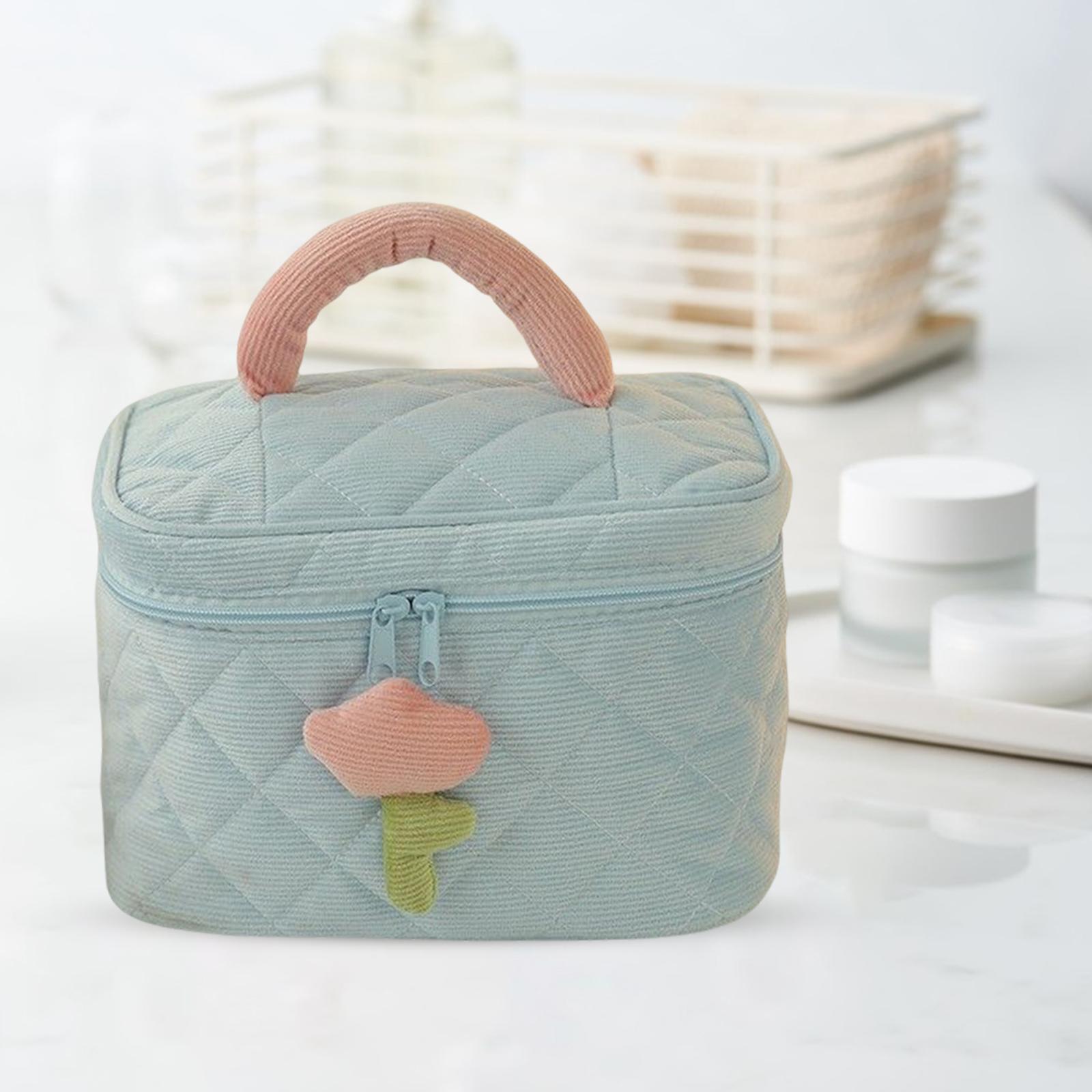 Fashion Cosmetic Bag Pouch Organizer Zipper Corduroy Toiletry Bag