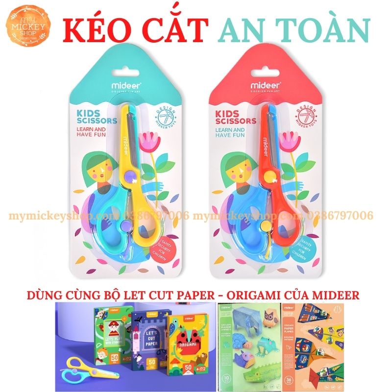 Mideer Kéo cắt giấy an toàn cho bé chơi các trò thủ công