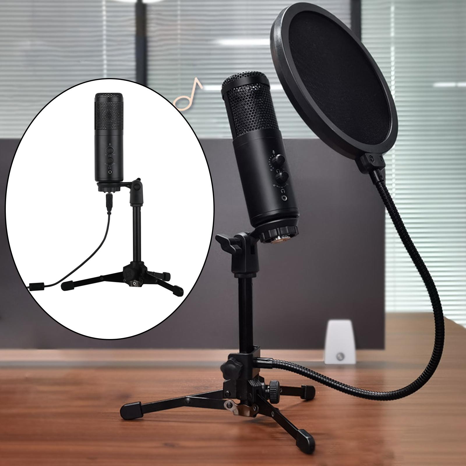 USB Condenser Microphone wTripod Stand For Game Chat Recording Computer