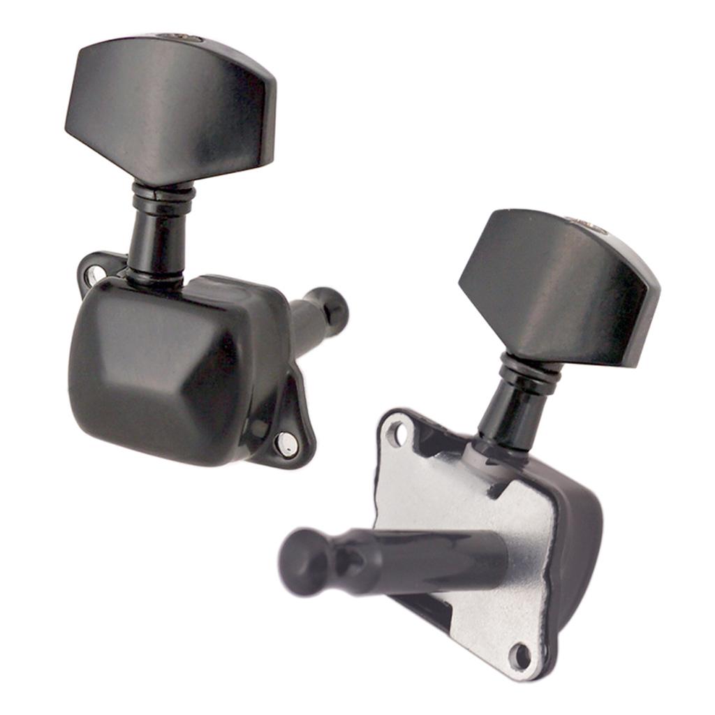 Sunnimix Đen 3L3R Semiclosed Đàn Guitar Chỉnh Chốt Phím Chỉnh Âm Cho Đàn Acoustic Guitar Điện Phần