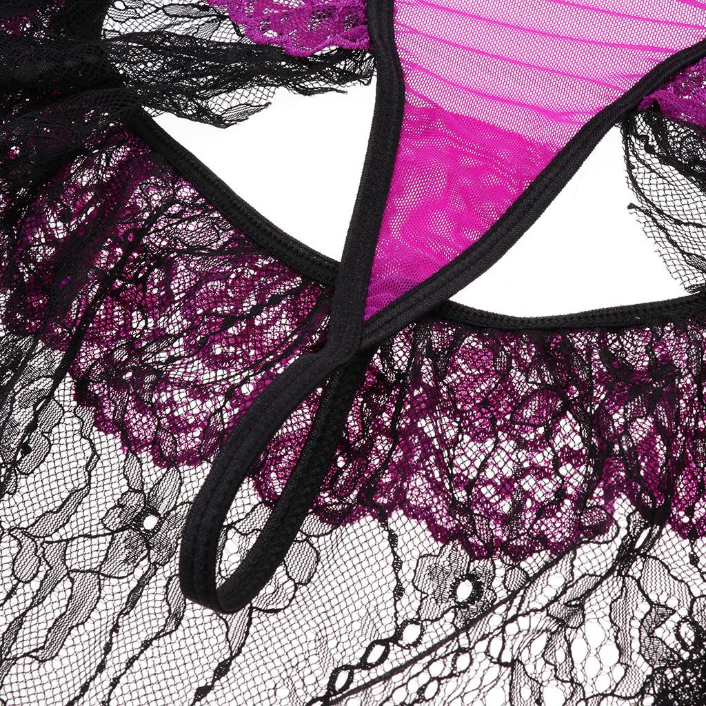 Women Maid Dress Skirt Transparent Lingerie Bodysuit Babydoll Sleepwear