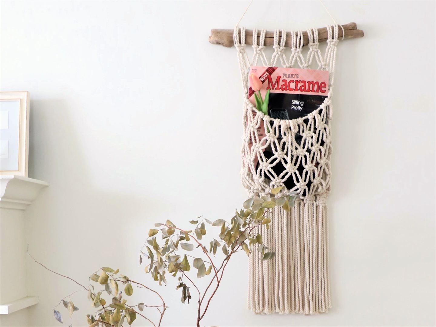 Túi Macrame treo tường tiện lợi TTM01- Đựng đồ tiện dụng, lưu trữ đa năng, trang trí phòng khách, phòng ngủ.