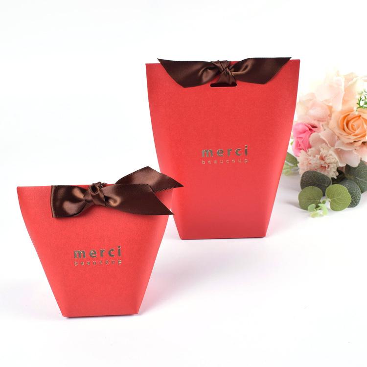 Túi giấy đựng quà Mini (đã bao gồm nơ) đơn sắc dễ thương 5.7x 6x10cm đựng son, trang sức, nước hoa làm quà tặng Q552