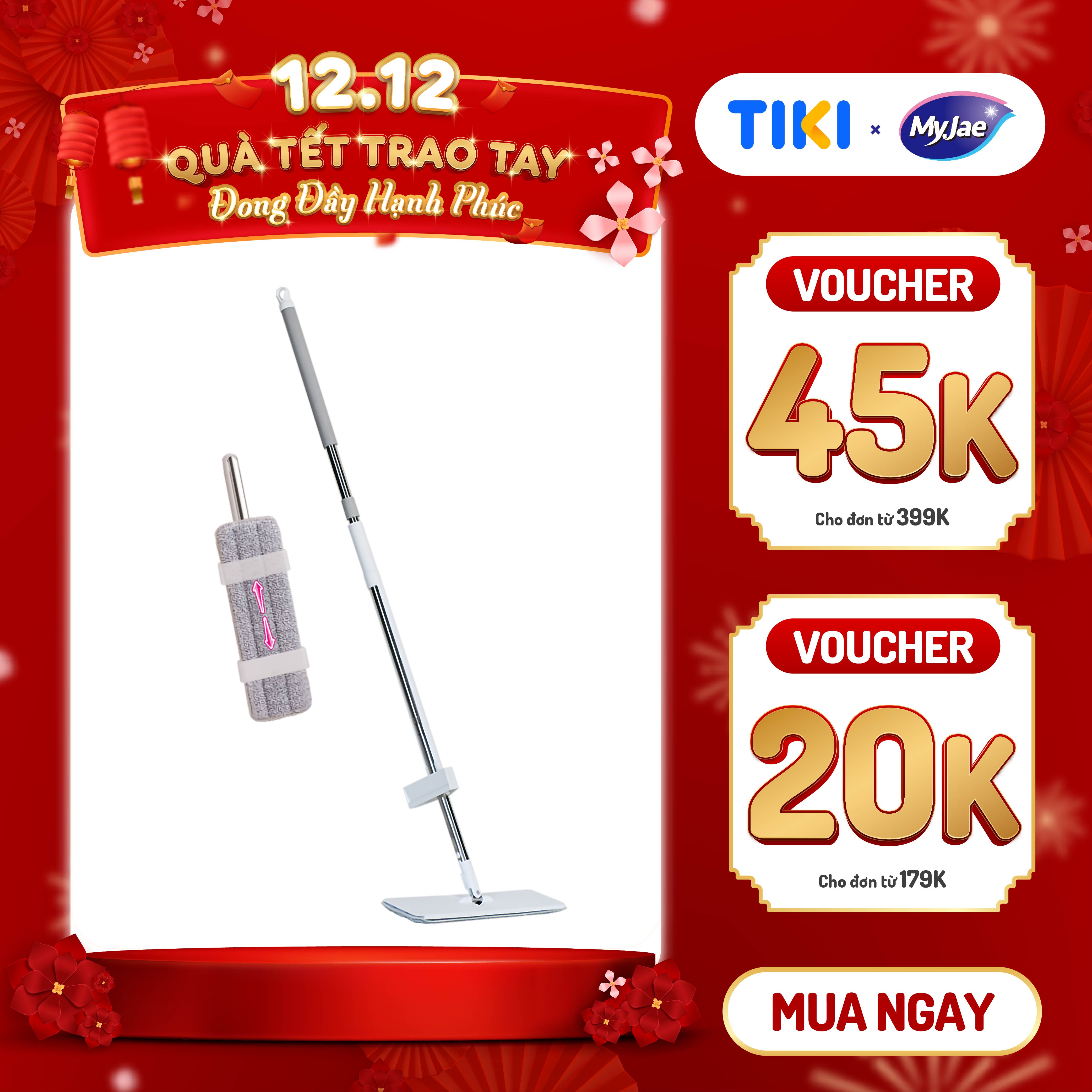 Cây Lau Nhà Tự Vắt Thông Minh Sợi Microfiber - Phiên Bản Mới