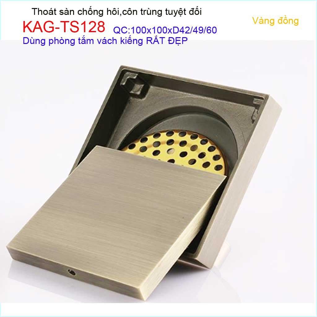 Thoát sàn chống hôi nhà tắm Roca KAG-TS128 mặt kín, phễu thoát sàn chống trào, ga thoát sàn chống côn trùng tuyệt đối