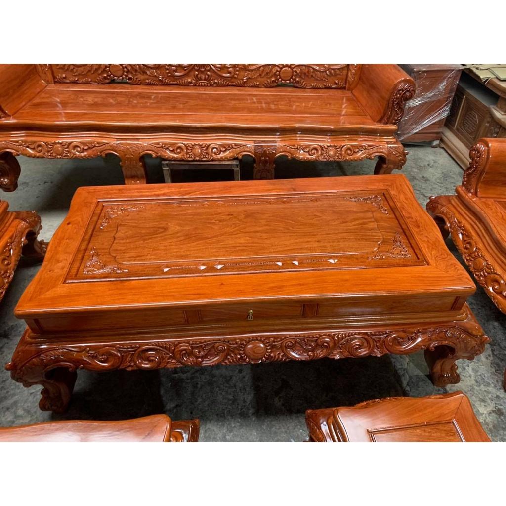 Bộ bàn ghế hoàng gia luxury gỗ hương đá mẫu mới 2021