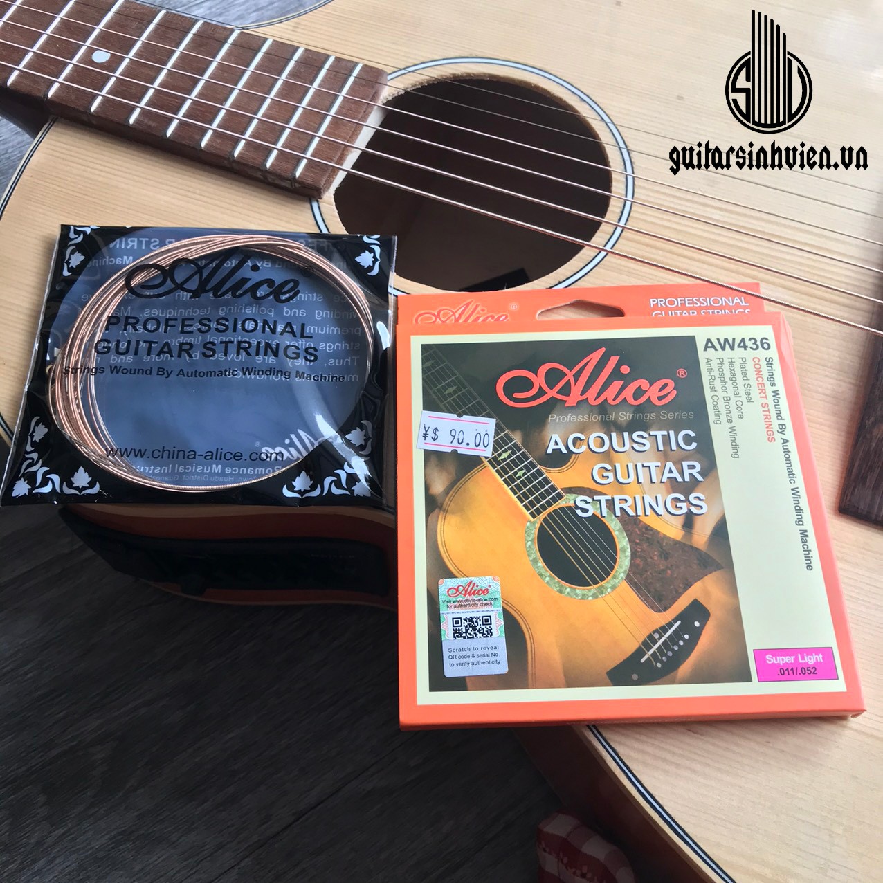 Dây guitar acoustic Aw436 - tặng 1 phím alice