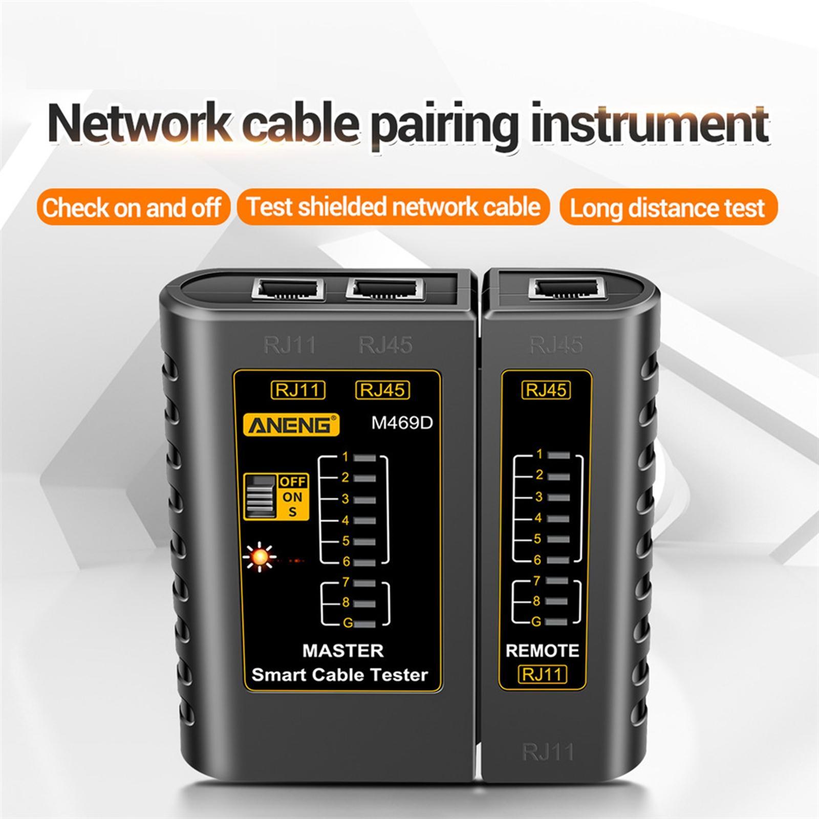 M469D ,Network Cable Tester ,Networking Tool RJ45 RJ11, Separate Design Wire Test Tool for Switch Telephone Line Router Optical Cat