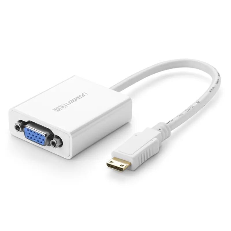 Ugreen UG40271MM112TK 15CM Màu Trắng Bộ chuyển Mini HDMI sang VGA kém cổng âm thanh - HÀNG CHÍNH HÃNG