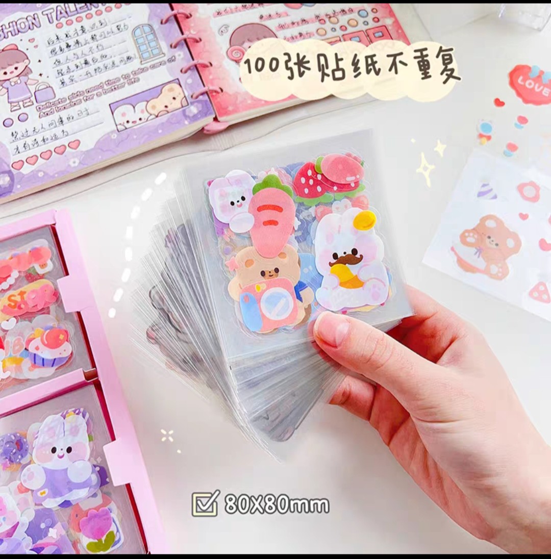 Hộp 100 Miếng Dán Decal Kute Siêu Dễ Thương Cho Bé