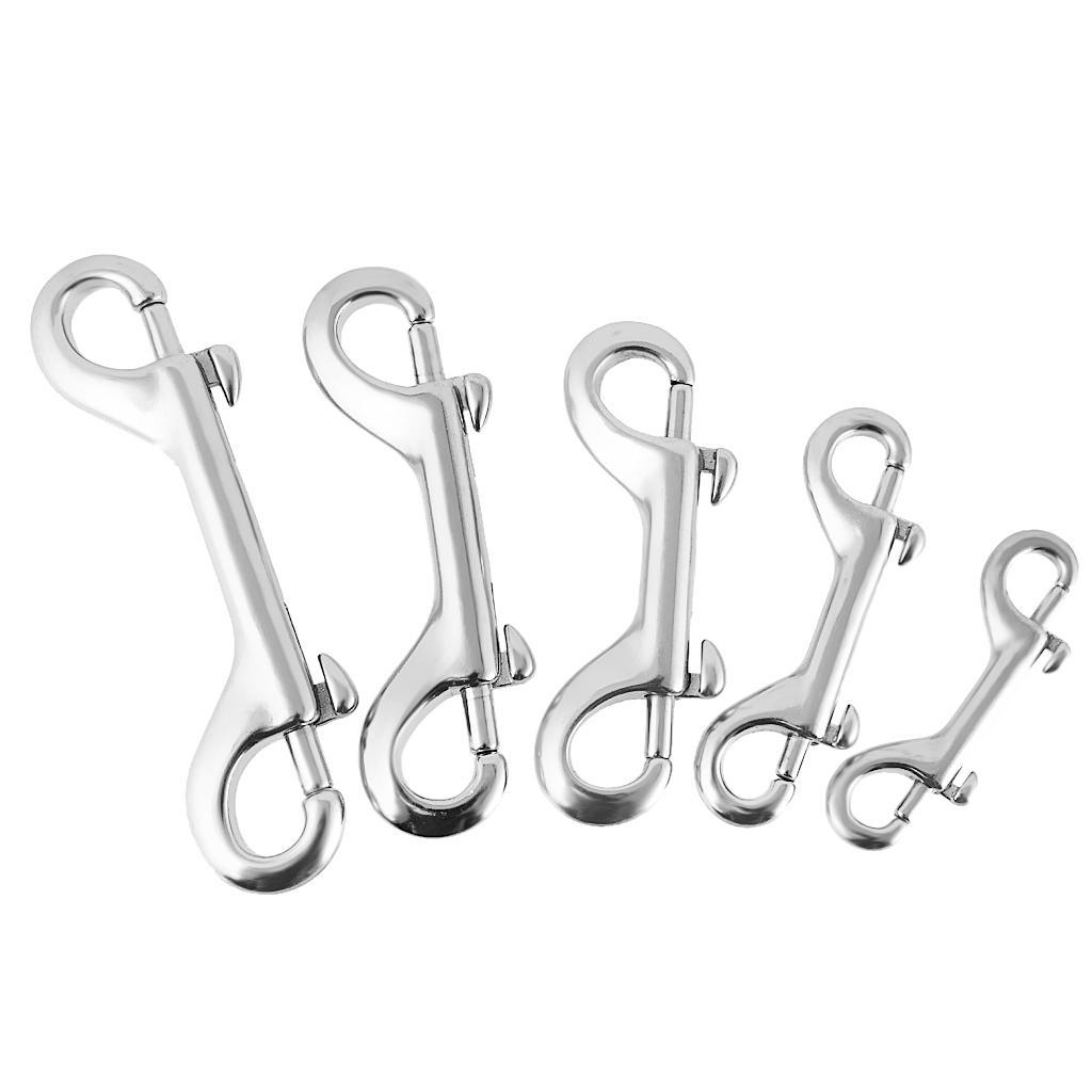 5xDiving Stainless Steel Double Ended Bolt Snap Buckle Metal Clip 90mm