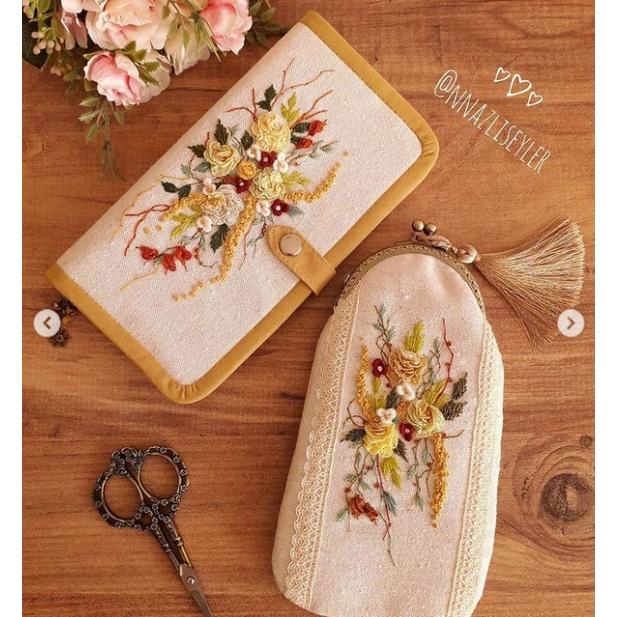 Bộ thêu tay thủ công Túi Xách xinh xắn -kit nguyên liệu tự làm - Nana Handmade Shop - Túi Thêu hoa hiện đại