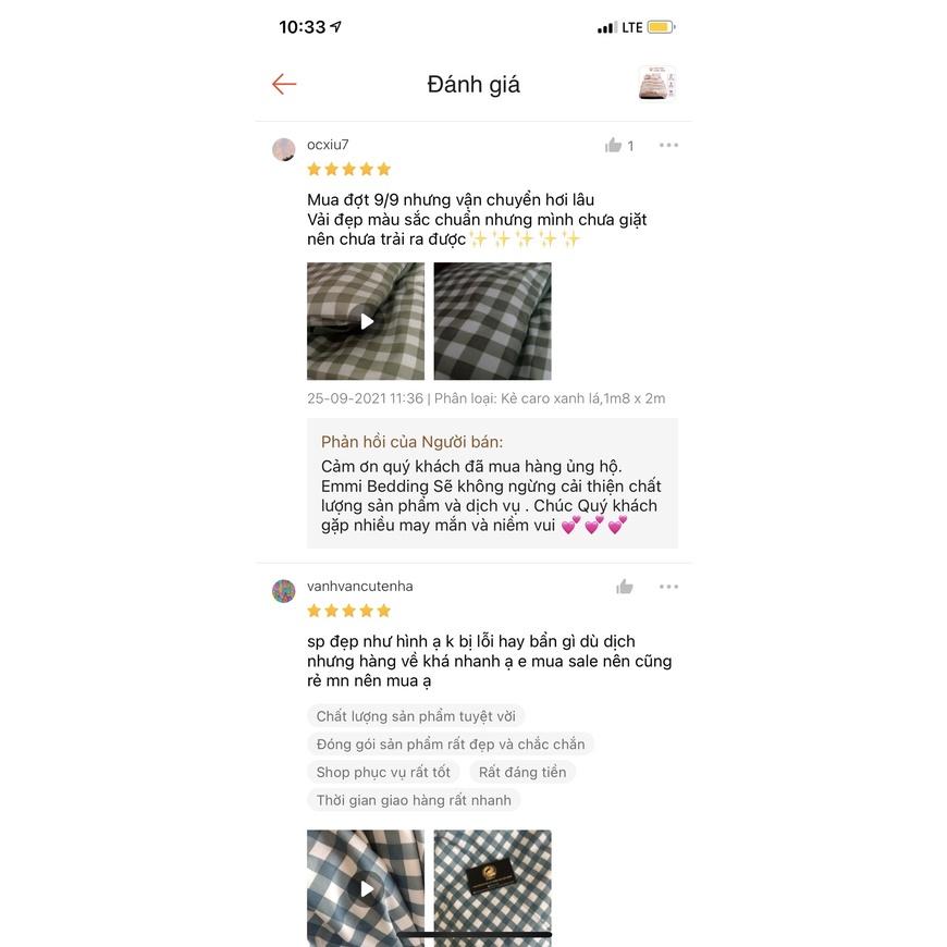 Chăn ga gối chất liệu cotton poly họa tiết kẻ caro đáng yêu đủ size miễn phí bo chun