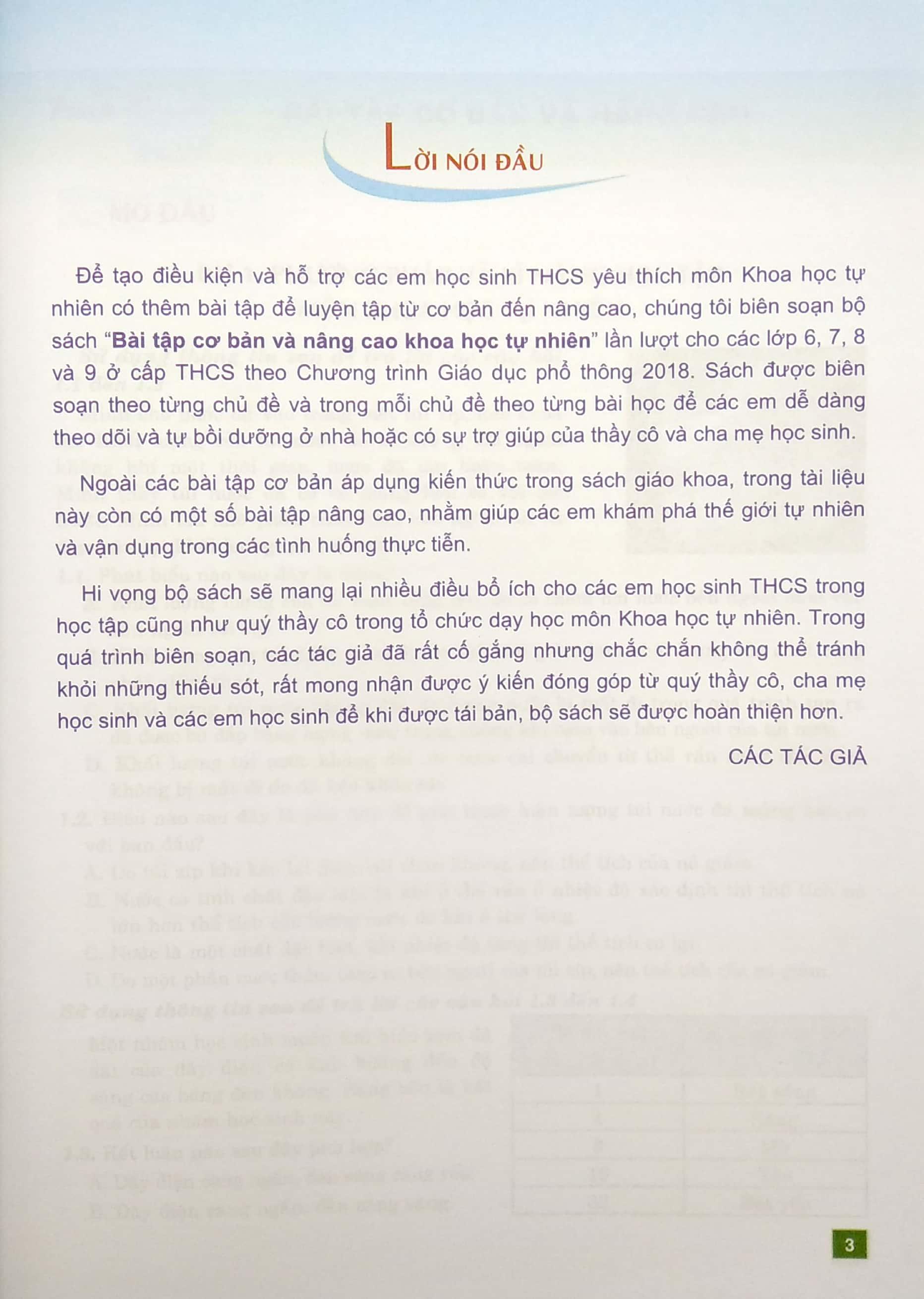 Bài Tập Cơ Bản Và Nâng Cao Khoa Học Tự Nhiên 7